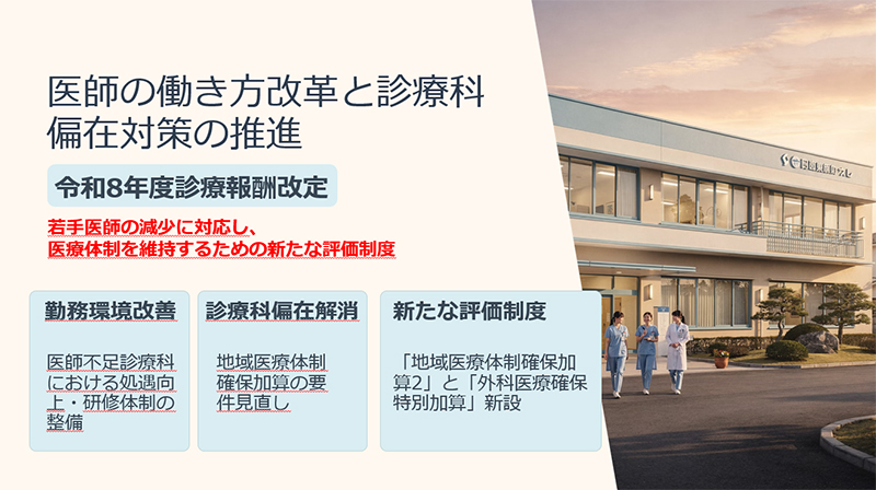 医師の働き方改革と診療科偏在対策の推進